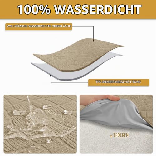 Ystyle Stretch Stuhlhussen 4er Set, Stuhlbezug Elastischer, Khaki – Ansicht 4