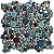 Hominter Interlocking Pebble Tile Aqua Teal Blue Porcelain Mosaic Mesh Mounted 12x12 Waterproof Ceramic Shower Floor & Wall Tiles Kitchen Bath Backsplash Pool Tile(10 Square Feet)