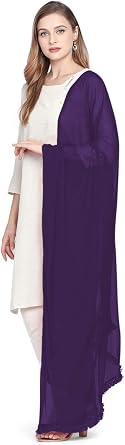 DUPATTA BAZAAR Womans Navy Blue Chiffon Dupatta Free Size...