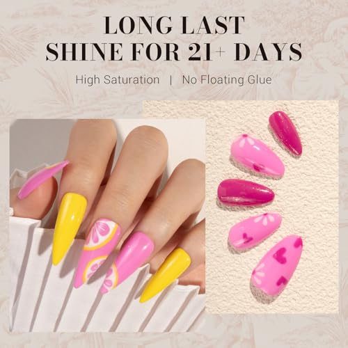 Image of MelodySusie Light Pink Gel Nail Polish,0.5fl oz Nails Soak Off UV LED Bright Pink Gel Polish Gift for Women Nail Art Manicure Salon DIY Nail Design Decoration at Home-1646