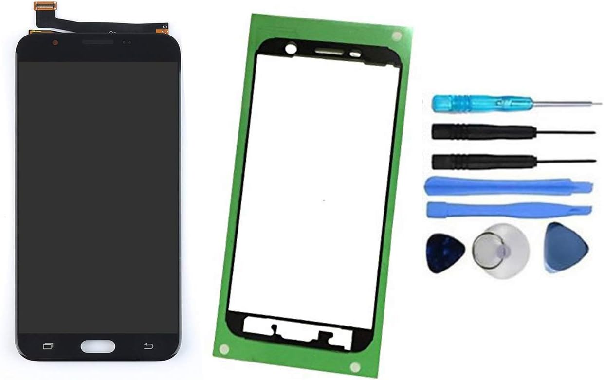 LCD Display Touch Screen Digitizer Replacement+Adhesive+Tool for Samsung Galaxy J7 Sky Pro/Galaxy J7 2017 SM-J727A J727U J727T J727T1 J727R4 J727V J727 J727P SM-S727VL S737TL 5.5" (Black)