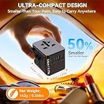 Auxmir Universal Travel Adapter, 45W USB-C Fast Charging Adapter with 5 USB Ports, International Plug Adapter for Europe, UK, US and More, Compatible with Smartphones, Tablets and USB-C Devices