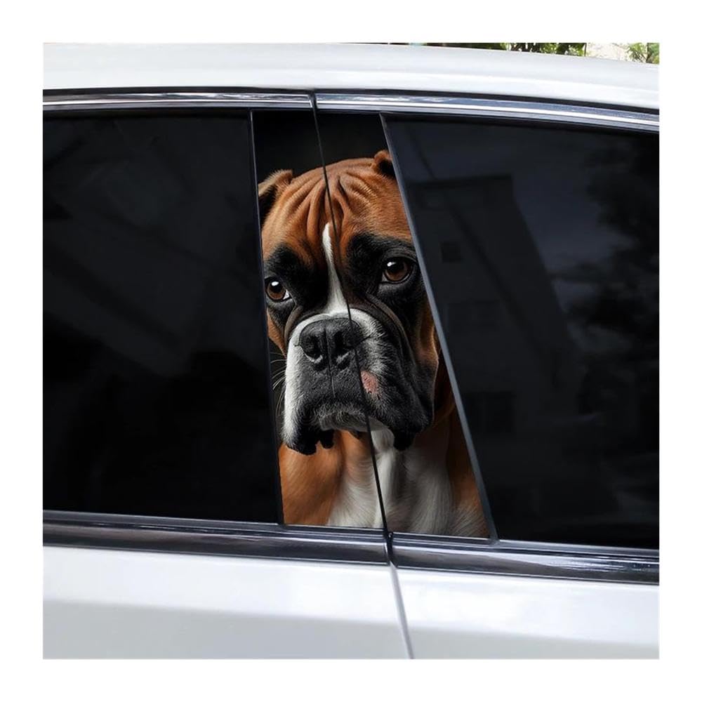 Decorative Items 2pcs Dobermann Shepherd Dog DIY Car Door Pillar Vinyl Decal Covering Scratched(H)