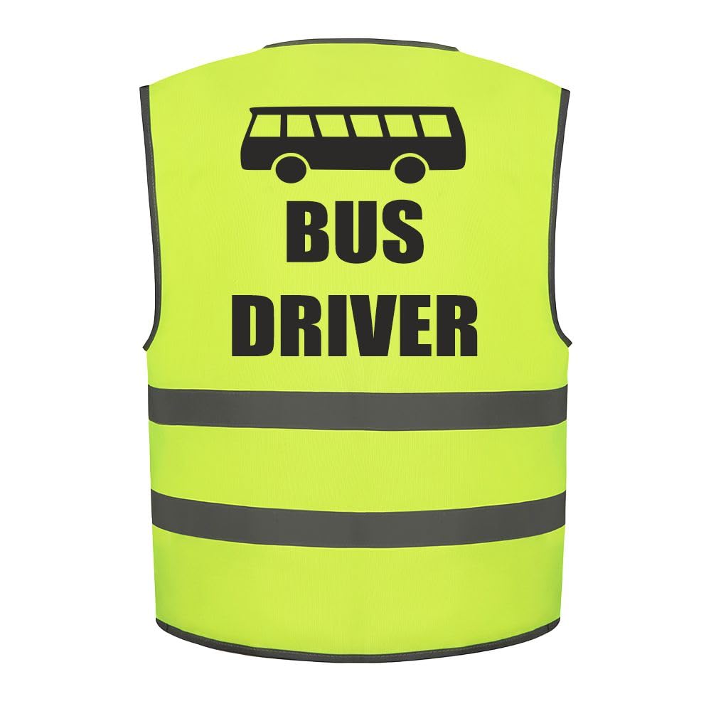 Brook Hi Vis Bus Driver Kids Hi Vis Vest Children's High Visibility Reflective Safety Waistcoat Fancy Dress School, Add child's name to the front, Personalised