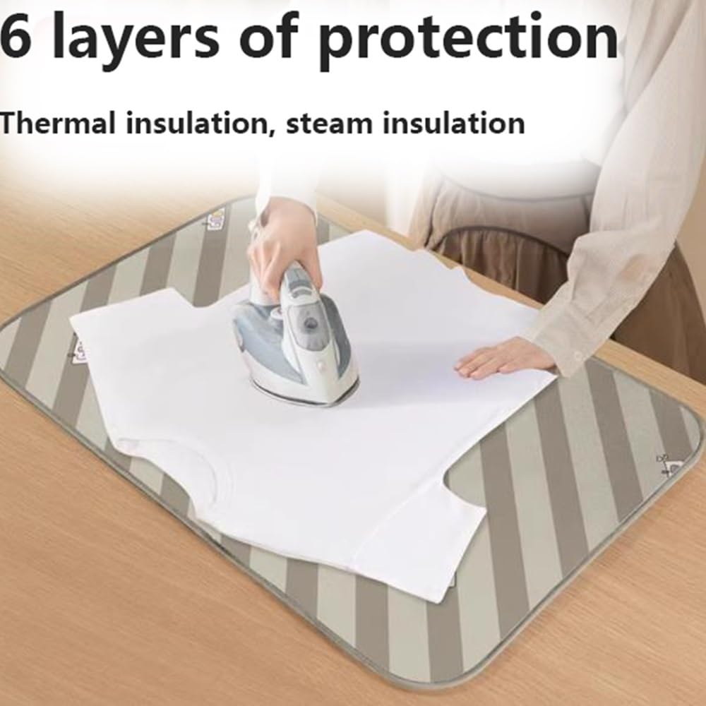 Estera/Almohadilla para Planchar En Casa, Tabla De Vapor Plegable, Manta para Planchar con Guantes para Vaporizador Y Soporte para Plancha De Silicona, Fundas para Tabla De Planchar Portátiles