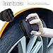 Suvnie 2 PCS Tire Shine Applicator, Reusable Foam Car Tire Dressing Applicator Pads with Ergonomic Design, Durable Automotive Detailing Sponge Tool for Applying Tire Shine (Black, Small)
