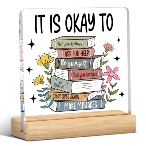 Motivational Mental Health Decor, Therapy Office Desk Decor, Therapist Offices Gifts for Women, Mental Health Awareness Gifts for Women Psychologist Therapist, Halloween Christmas Gift Acrylic Sign