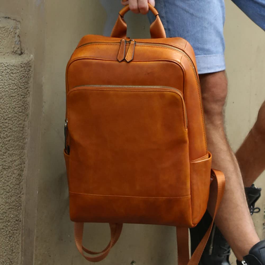 VELEZ Volnerf lederen rugzak voor heren - 15 inch laptoptas - vintage reisrugzak - casual dagrugzak voor dames, 01 Bruin, 17 inches VELEZ Volnerf lederen rugzak voor heren - 15 inch laptoptas - vintage reisrugzak - casual dagrugzak voor dames, 01 Bruin, 17 inches