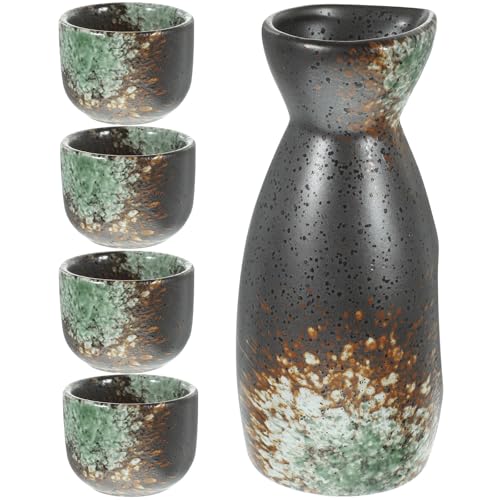 Juego de sake de cerámica Mobestech con delicadas copas de diseño japonés tradicional 2