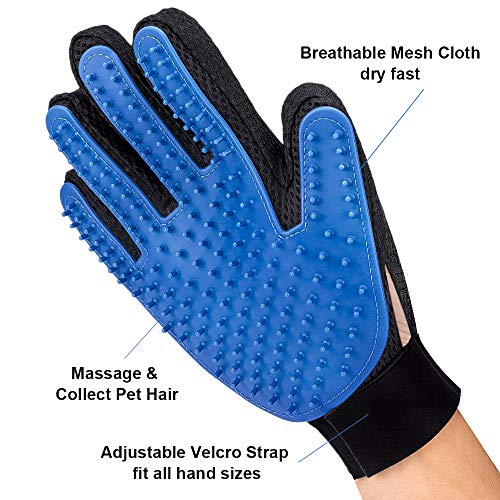 Pet Hair Remover Glove - Gentle Pet Grooming Glove Brush - Deshedding Glove - Massage Mitt with Enhanced Five Finger Design - Perfect for Dogs & Cats with Long & Short Fur - 1 Pack (Right-Hand) Pet Hair Remover Glove - Gentle Pet Grooming Glove Brush - Deshedding Glove - Massage Mitt with Enhanced Five Finger Design - Perfect for Dogs & Cats with Long & Short Fur - 1 Pack (Right-Hand)