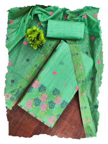 Image of DEVANGI Women's Jamdani Cotton Unstitched Suit & Dupatta Material