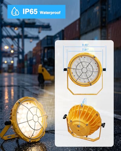 G GJIA 60W LED Dock Light – IP65 Waterproof, 6600LM, 180° Adjustable Head for Indoor & Outdoor Security, Warehouse & Container Areas - image 3