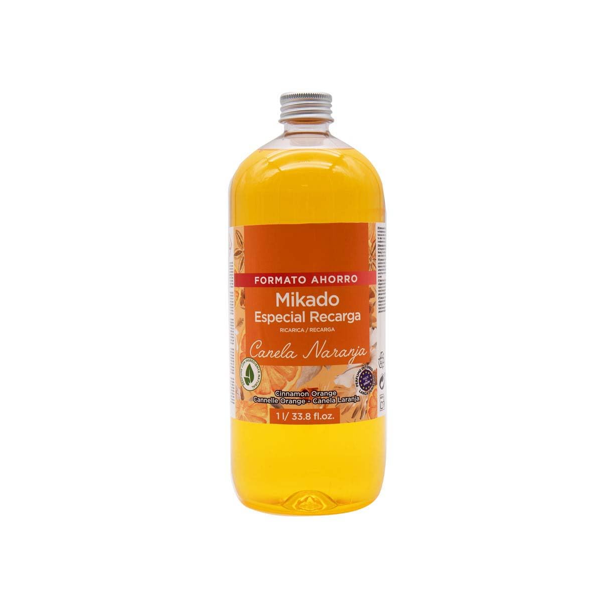 PANDAHOME Ambientador Mikado Reposición 1L – Recarga de Gran Capacidad para Aroma Duradero CANELA NARANJA Pack de 3