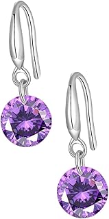 1 Par De Brincos De Prata S925 Brincos De Punho Para Mulheres Brincos Roxos Brincos Mama Brincos Femininos Moda Joias De Orelha Brincos Decorativos Brincos De Zircão Roxo Para