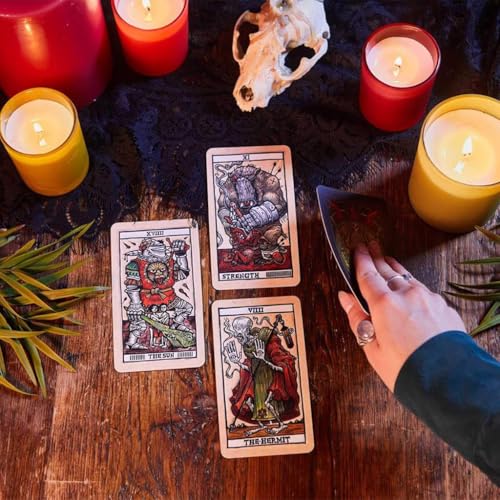 Image of PATPATTarot del Toro Tarot Deck & Guidebook, Party Game Card Deck, Beginners Tarot Deck for Divination and Spiritual Guidance, Dark Fantasy Aesthetic Tarot Deck