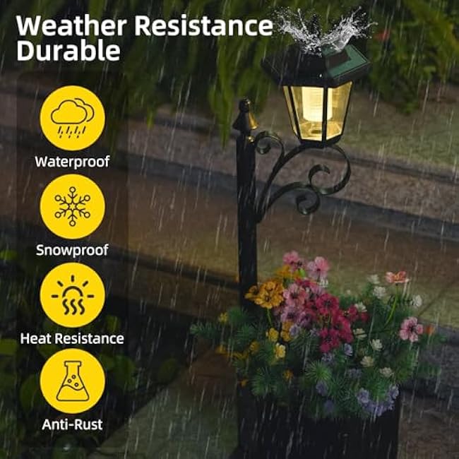 Solar Floor Lamps Outdoor LED Garden Lights 29.5 Warm White 2-in-1 Design