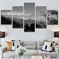 SIGNWIN 5 Panel Canvas Wall Art Duotone Forest for Home Decorations Ready to Hang - 60