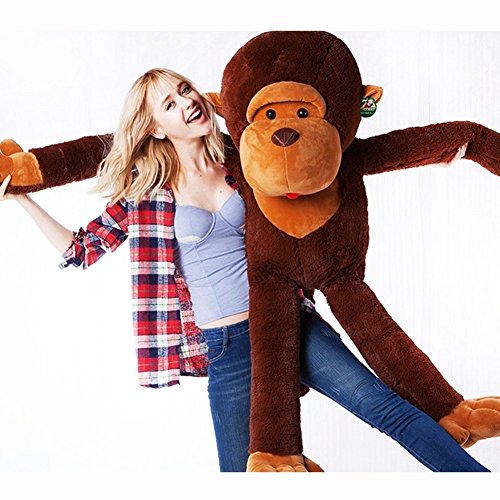 YunNasi Riesen AFFE Kuscheltier Groß Plüschtiere Orang-Utan Tier Spielzeug Realistisch Gestaltetes Stofftier Geschenk für Kinder Freundin (130CM)