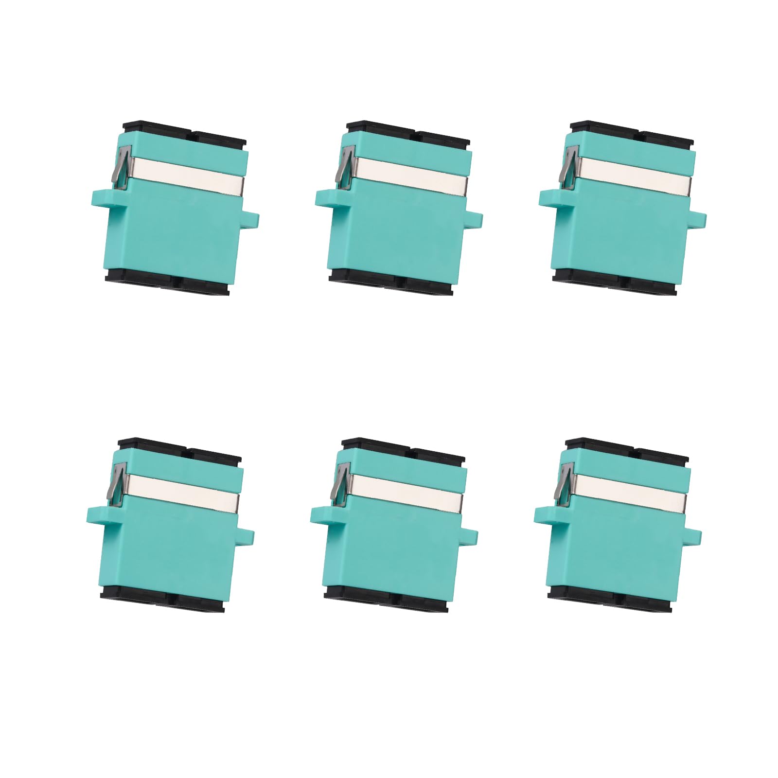 fyboptwu - 6 pcs SC Fiber Optical Coupler SC OM3 Multimode (MM) Duplex Fiber Optic Adapter SC Female to SC Female OM3 Duplex Multi Mode Network Internet Connector Adapter