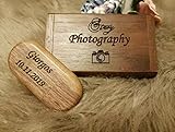 Personalisierte USB-Stick 32 GB 2.0 + Geschenkbox massives Holz mit Gravur Wunschtext Herz Verlobungsringe Liebe Hochzeit Wunschgravur Speicherstick Flash Drive Geschenkidee individuell (Nussbaum)