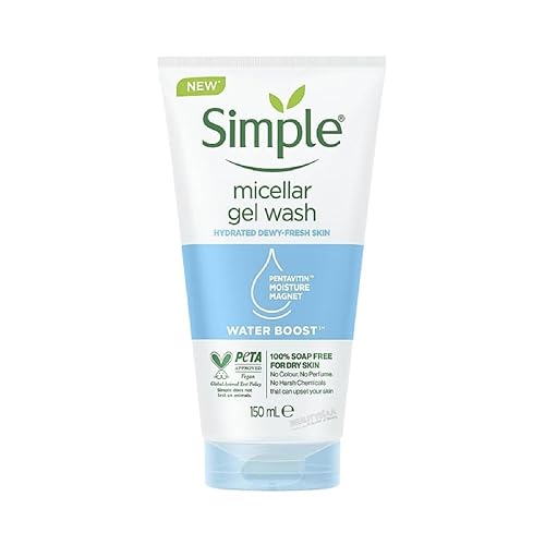 Simple. Limpiador facial para la piel., Micellar, Lavado.