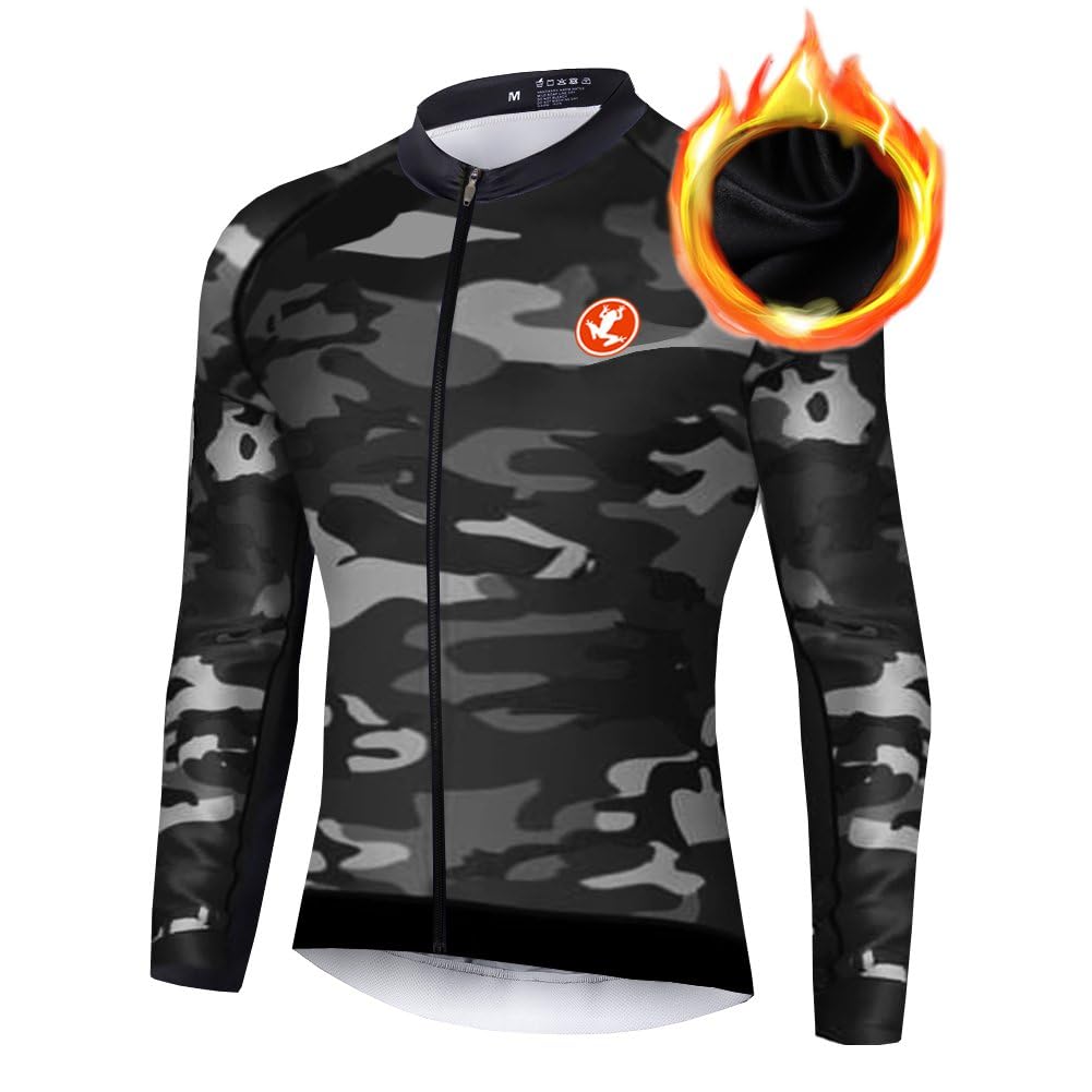 UGLY FROG Abbigliamento Magliette Set Inverno Termico Vello Antivento Maglia Lunga e Pantaloni Completo Ciclismo Uomo Invernale KXITCXHB14