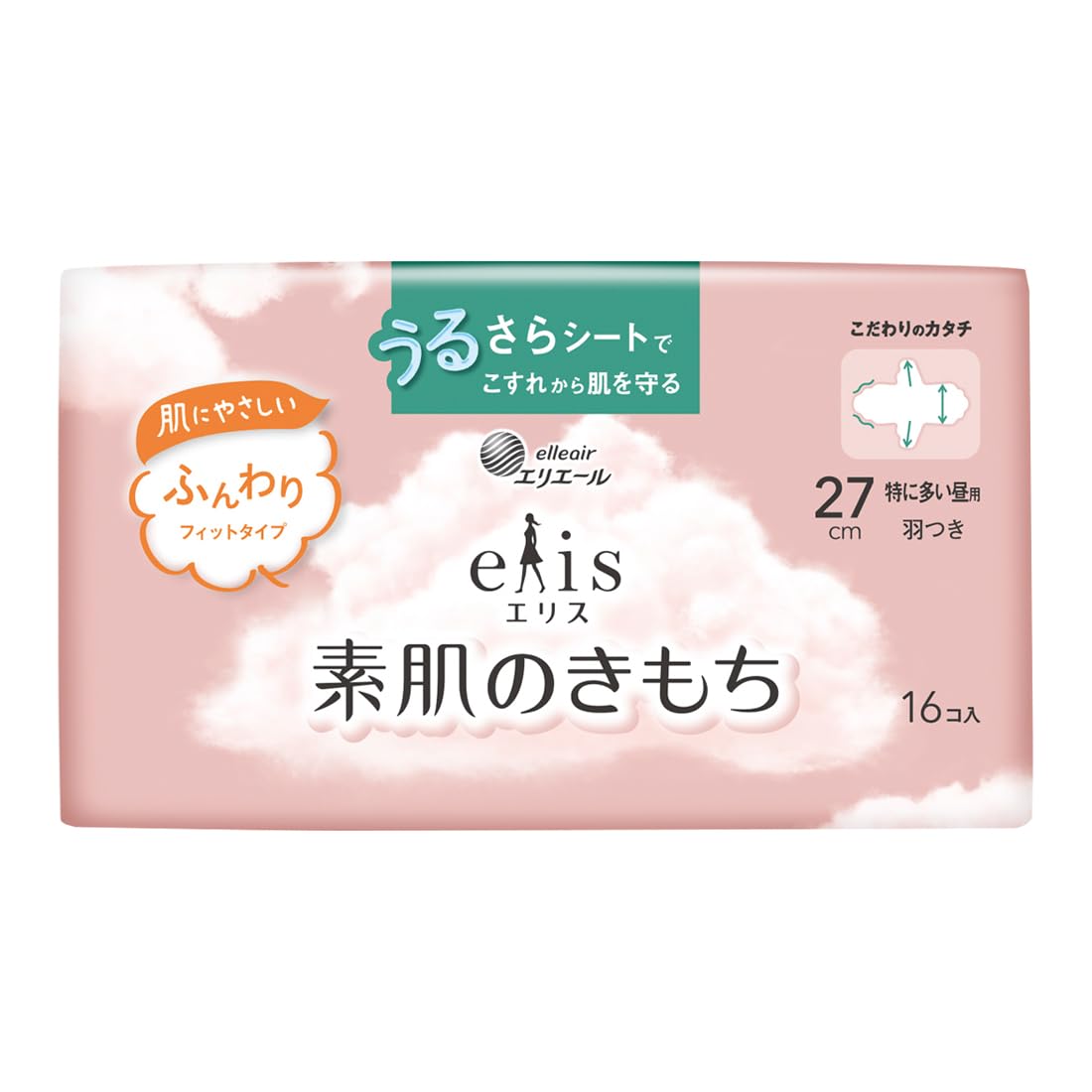 Amazon | エリス 素肌のきもち 羽つき 27cm（特に多い昼用）16枚