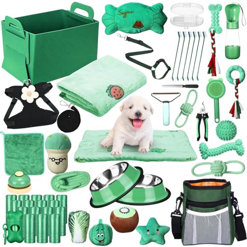Abbylike 50 Pcs Puppy Supplies Starter Kit for Small Dogs Puppy Essentials Includes Leash, Bowls...