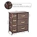 WAYTRIM Dresser Storage Tower with 7 Drawers, Fabric Storage Chest, Organizer Unit for Bedroom, Tall Dresser with Sturdy Steel Frame, Wood Top, Easy Pull Fabric Bins, Wood Handles - Brown