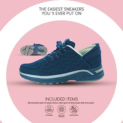 Image of ZEBA Hands Free Slip on Sneakers for Women - Step Up Your Comfort and Style with Perfect Walking Shoes and Fashion Sneakers