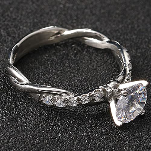 Classic Solitaire Style Engagement Ring - Stainless Steel, 2.0 Carat Simulated Diamond, Full Sizes 3-13 Available4