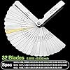 Spurtar Feeler Gauges Stainless Steel 32 Blades 0.04-0.88 mm (0.0015-0.035 Inch) Feeler Gauge Metric/Imperial for Measuring Gap Width Thickness for Guitar, Spark Plug, Valve, Piston Measure #1