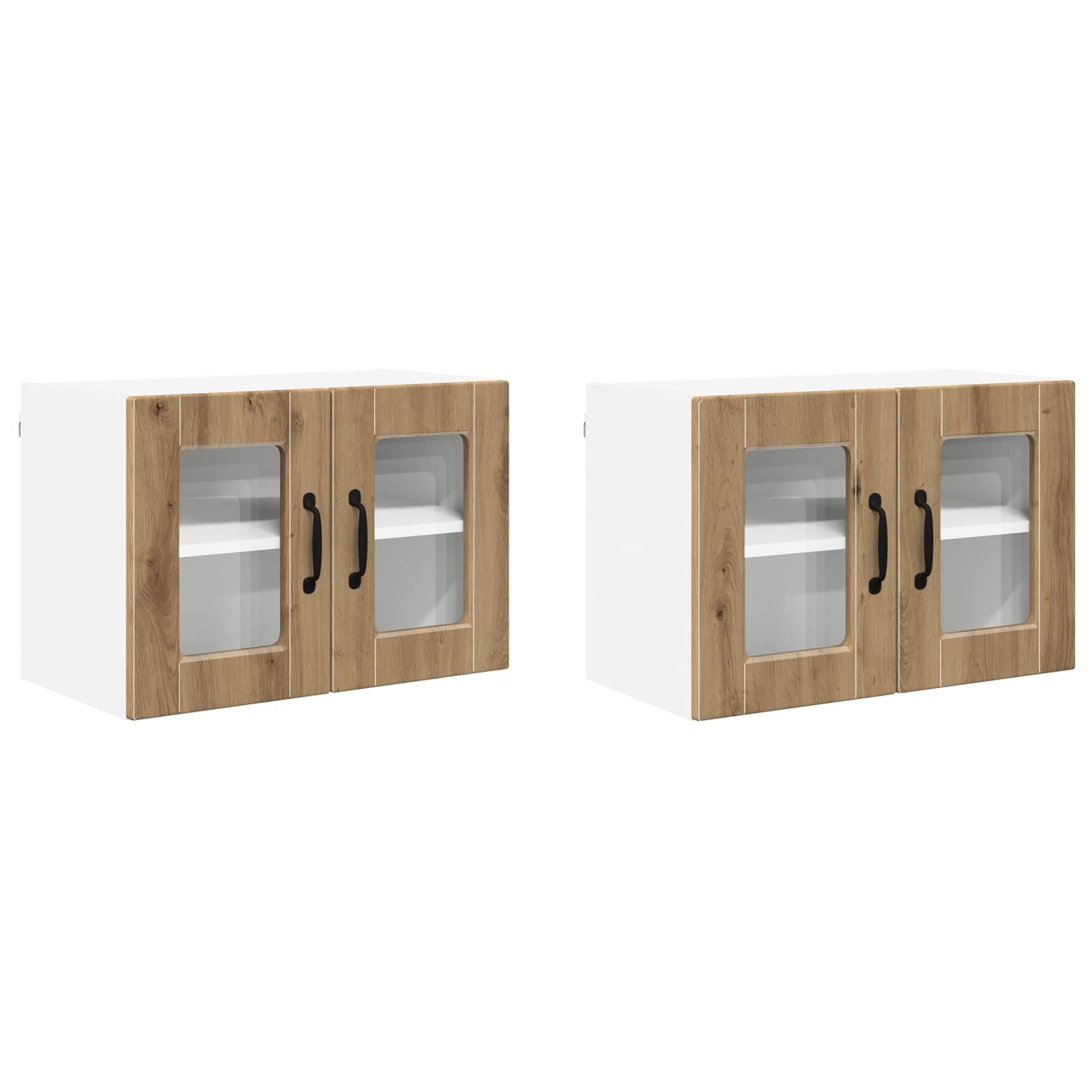 Set di 2 armadietti pensili in rovere Artisan, 60 x 31 x 40 cm