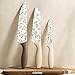 CAROTE 12PCS Knife Set, Kitchen Knife Set with 6 Blade Guards, Stainless Steel Knives Set With Nonstick Ceramic Coating, Rustproof, Delicate Floral Designs, White
