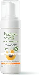 Bottega Verde - Estratti di Bellezza, Bubble Mousse Micellare, 100 ml, Detergente Viso Effetto Bolle con Camelia e Albicocca, Rimuove Trucco e Impurità, per Tutti i Tipi di Pelle