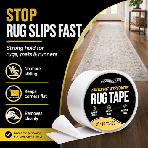 Image of The Good Stuff Double Sided Rug Tape [2 Inch x 10 yd] Secure Area Rugs