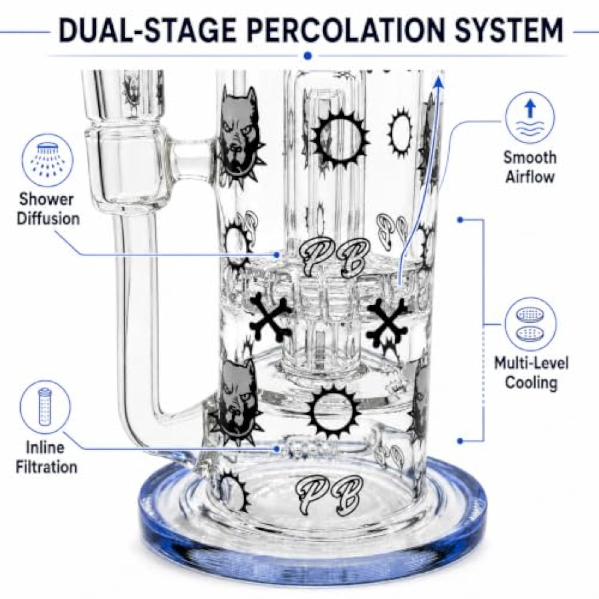 12 Inch Scientific Smoking Bong