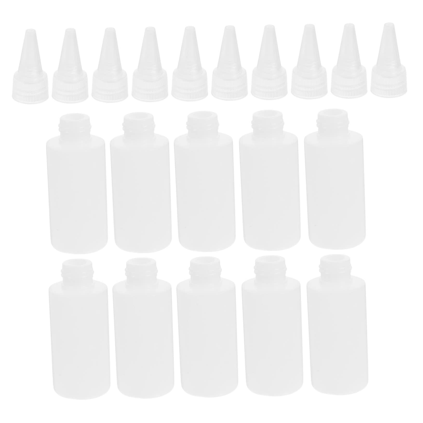 100 Stück Weiße 60ml Selbstgemacht Bastelflaschen aus Kunststoff Nachfüllbare Quetschflaschen für Bastelkleber und Pigmentspender für Unebene Oberflächen