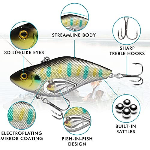 image for TRUSCEND Fishing Lures Lipless Crankbaits, Crank Baits for Bass Fishin