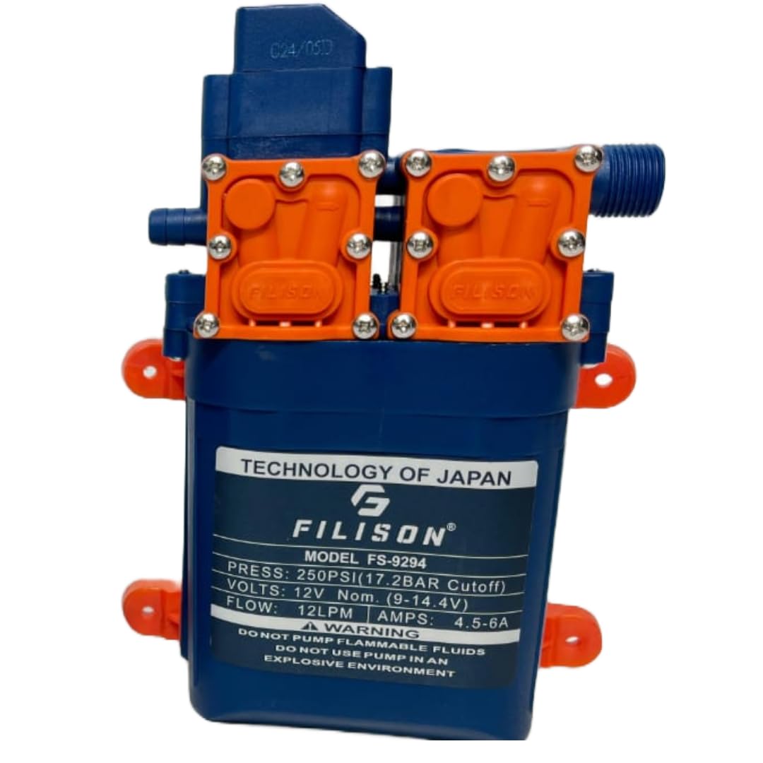 TAJ SUPER FILISON Heavy Duty Dc water pump 12v DC Battery Electric Portable Diaphragm Pump 250 PSI Double Motor Used as Car Washer ac cleaning Agriculture Sprinkler Water Drip Irrigation (B0D9NLM2DM) Amazon Price History, Amazon Price Tracker
