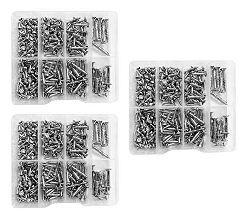Vis dans des boîtes d'assortiment (2,8-5,0 mm) - Kit de 795 pièces en plastique