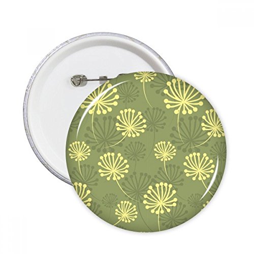 Broches rondes pissenlit vert jaune pour raviver un vêtement terne ou personnaliser un sac uni