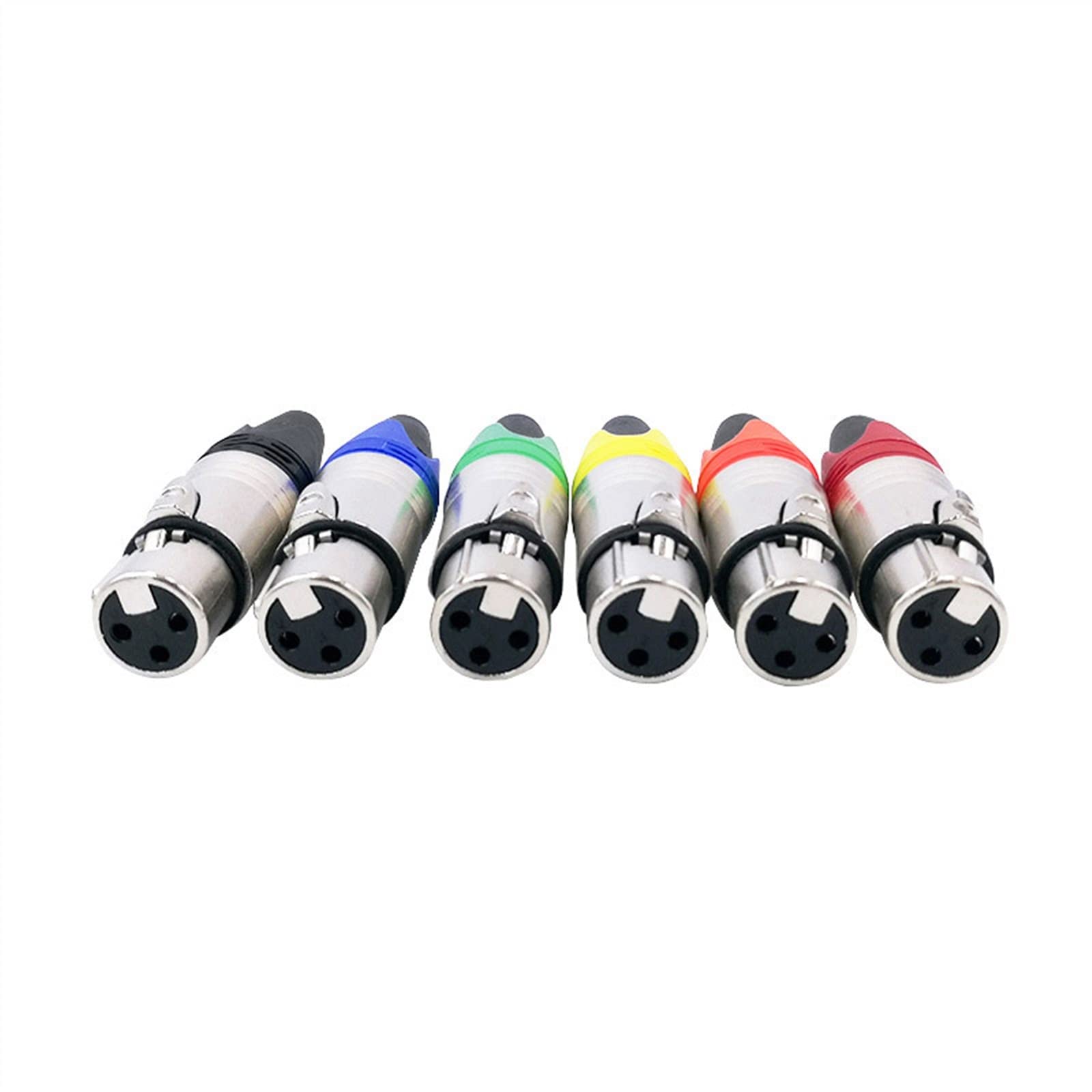 Złącze XLR 3-pinowa wtyczka audio wtyczka mikrofonu złącze głośnika męskie żeńskie kolorowe złącze mikrofonowe 1 szt. (czarny żeński)