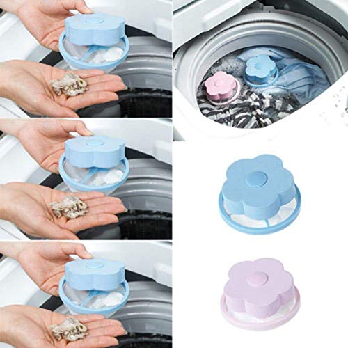 NELF Floating Pet Fur Catcher Reusable Hair Remover Cleaning Tool for Washing Machine (Blue)
