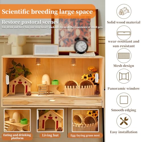 Jaula acrílica transparente para animales pequeños con accesorios y juguetes para cobayas, hámsteres, hurones, diseño de cajón fácil de limpiar