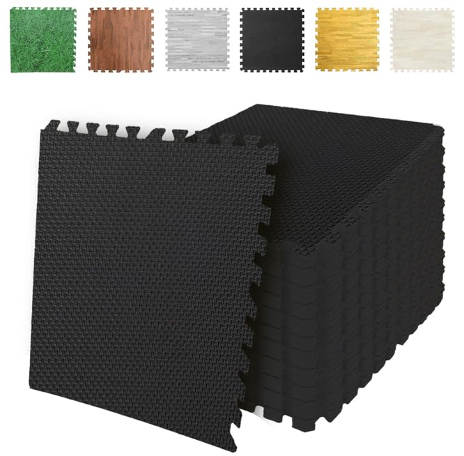 SG Traders (1.2cm) Eva Foam Mats Interlocking Gym Flooring Puzzle Exercise Mats Non-Slip Rubber Cushion Floor Tiles Interlocking Eva Mat Gym Workout Tiles (60x60cm) 24" x 24"