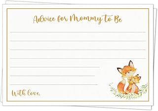 Fox Baby Shower Advice For Mommy Cards Advice For Babies Advice For Moms Games Activities Orange Rustic Woodland Creatures Forest Friends Foxes Woods Gender Neutral (24 count)