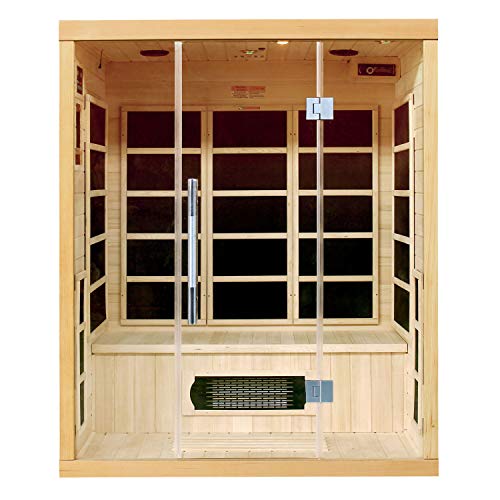 Preisvergleich Produktbild Artsauna Infrarotkabine / Wärmekabine Skagen 160 mit Flächenstrahlern & Hemlockholz / Infrarotsauna mit Glasfront für 3 Personen