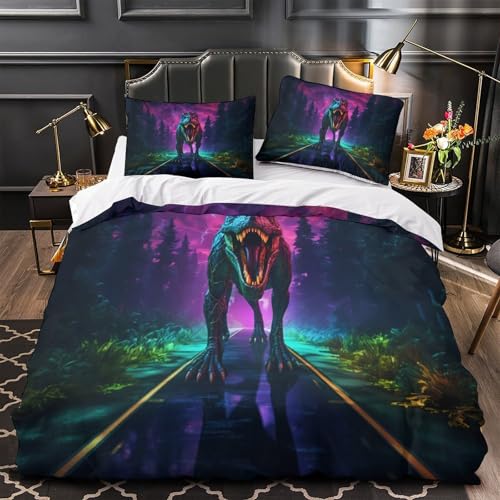 Linge de lit microfibre 3D dinosaure au design imprimé d'une douceur exceptionnelle - 2