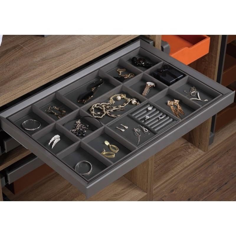 DBR Wardrobe Pull Out Soft Close Jewelry Organizer Box -900 mm GRAY (Standard)-image-43